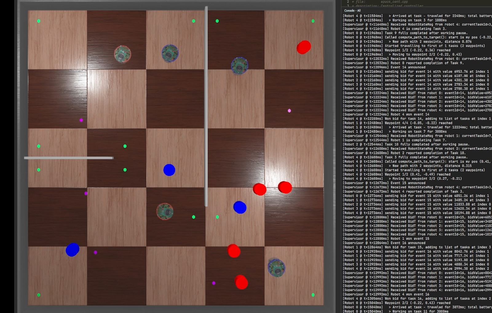 Swarm Task Allocation in Webots